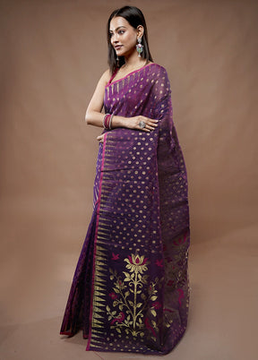 Multicolor Tant Jamdani Saree Without Blouse Piece - Indian Silk House Agencies