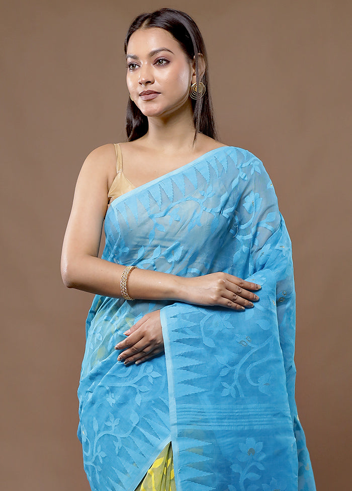 Multicolor Tant Jamdani Saree Without Blouse Piece - Indian Silk House Agencies