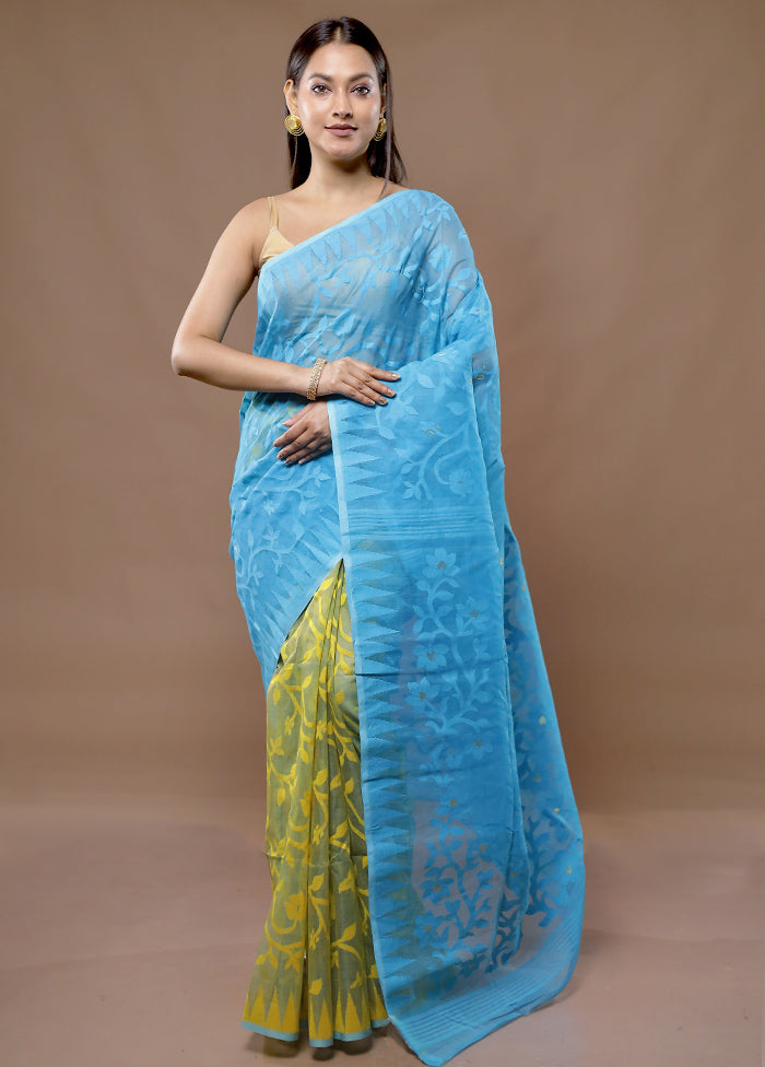 Multicolor Tant Jamdani Saree Without Blouse Piece - Indian Silk House Agencies