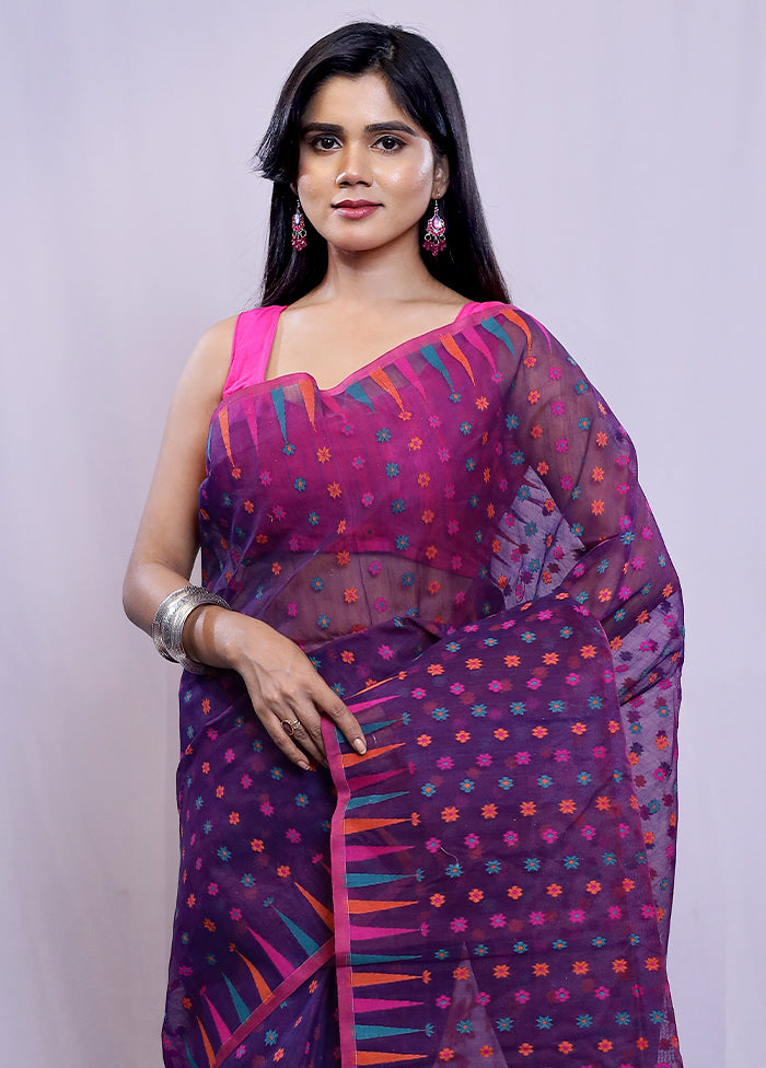 Multicolor Tant Cotton Saree Without Blouse Piece - Indian Silk House Agencies