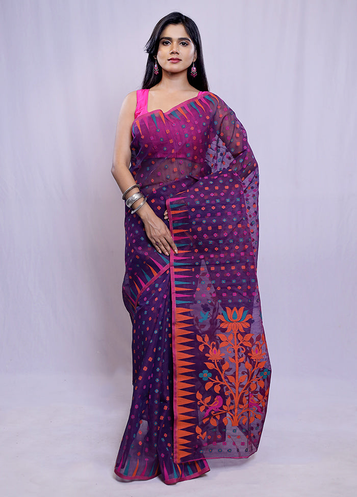 Multicolor Tant Cotton Saree Without Blouse Piece - Indian Silk House Agencies