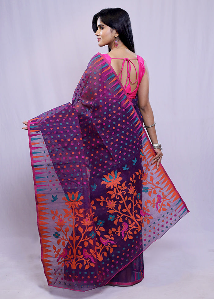 Multicolor Tant Cotton Saree Without Blouse Piece - Indian Silk House Agencies