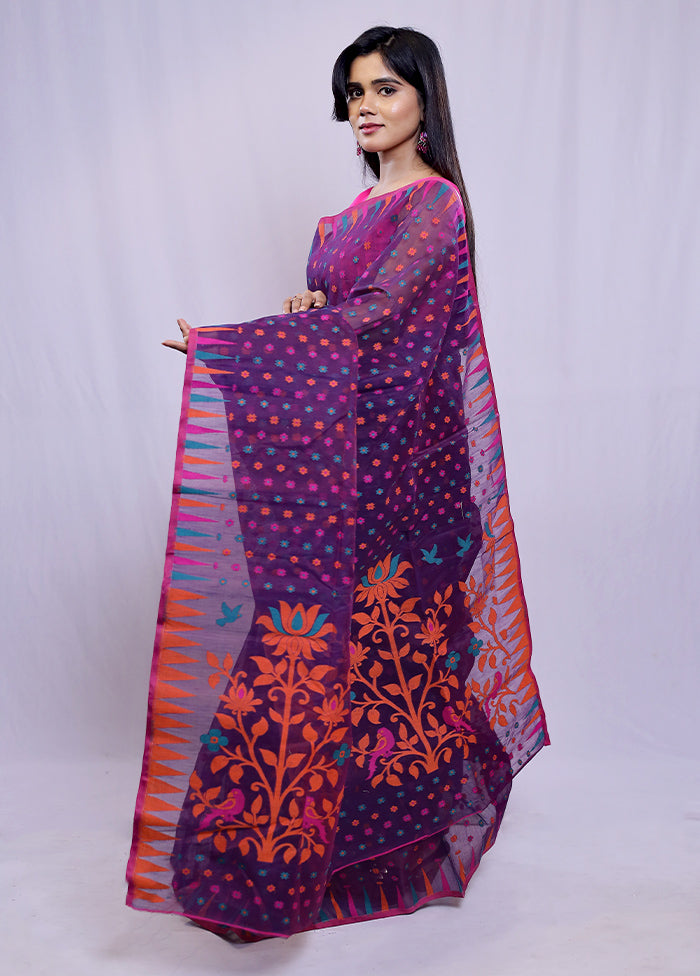 Multicolor Tant Cotton Saree Without Blouse Piece - Indian Silk House Agencies