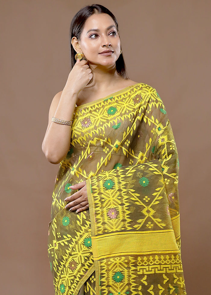 Multicolor Tant Jamdani Saree Without Blouse Piece - Indian Silk House Agencies