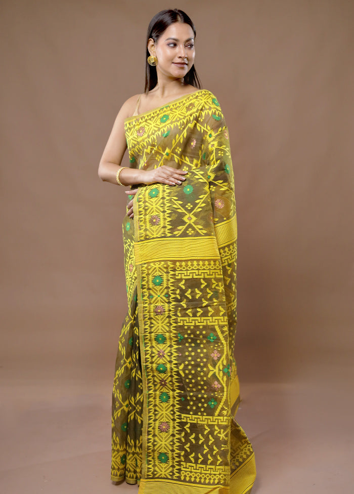 Multicolor Tant Jamdani Saree Without Blouse Piece - Indian Silk House Agencies