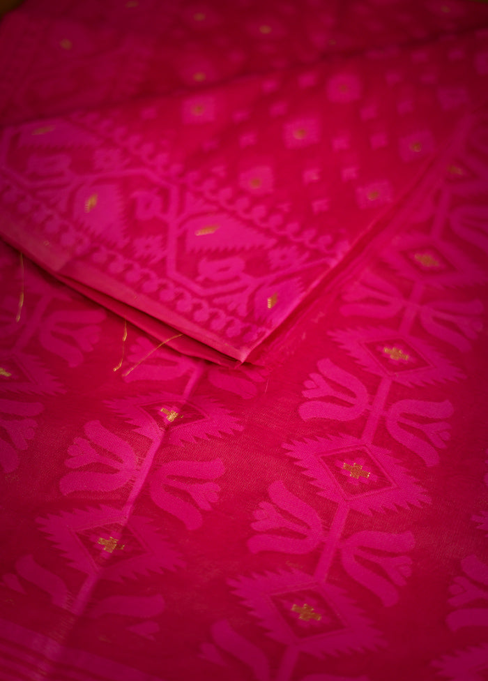 Pink Tant Cotton Saree Without Blouse Piece - Indian Silk House Agencies