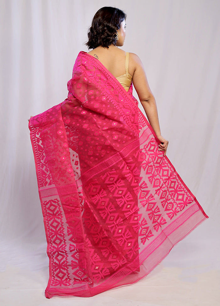 Pink Tant Cotton Saree Without Blouse Piece - Indian Silk House Agencies