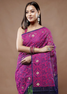 Multicolor Tant Jamdani Saree Without Blouse Piece - Indian Silk House Agencies