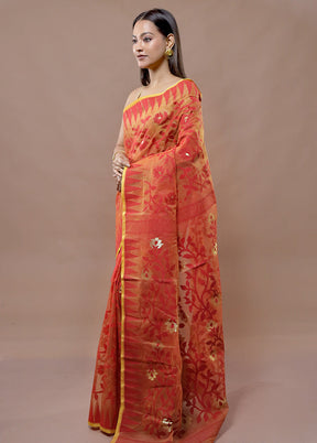 Multicolor Tant Jamdani Saree Without Blouse Piece - Indian Silk House Agencies