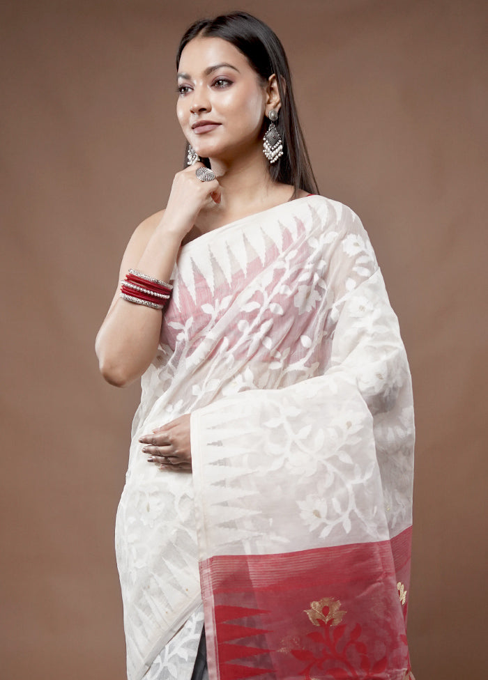 Multicolor Tant Jamdani Saree Without Blouse Piece - Indian Silk House Agencies