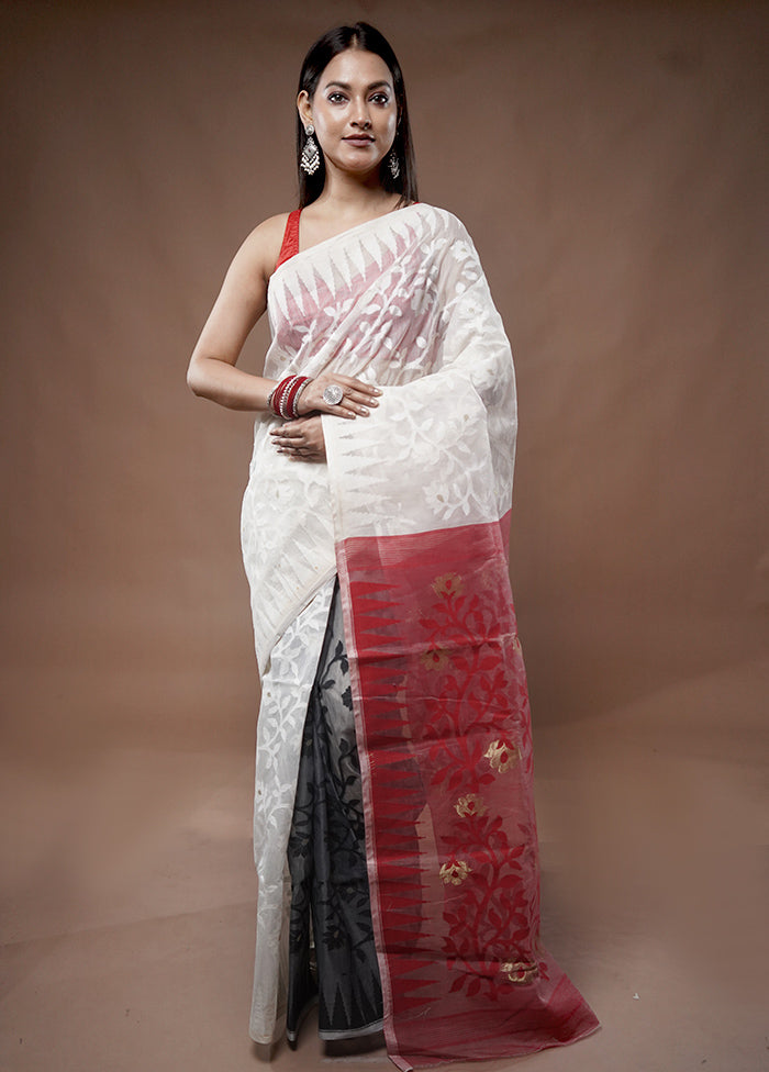 Multicolor Tant Jamdani Saree Without Blouse Piece - Indian Silk House Agencies