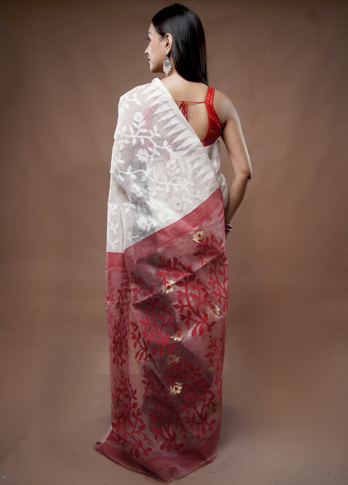 Multicolor Tant Jamdani Saree Without Blouse Piece - Indian Silk House Agencies