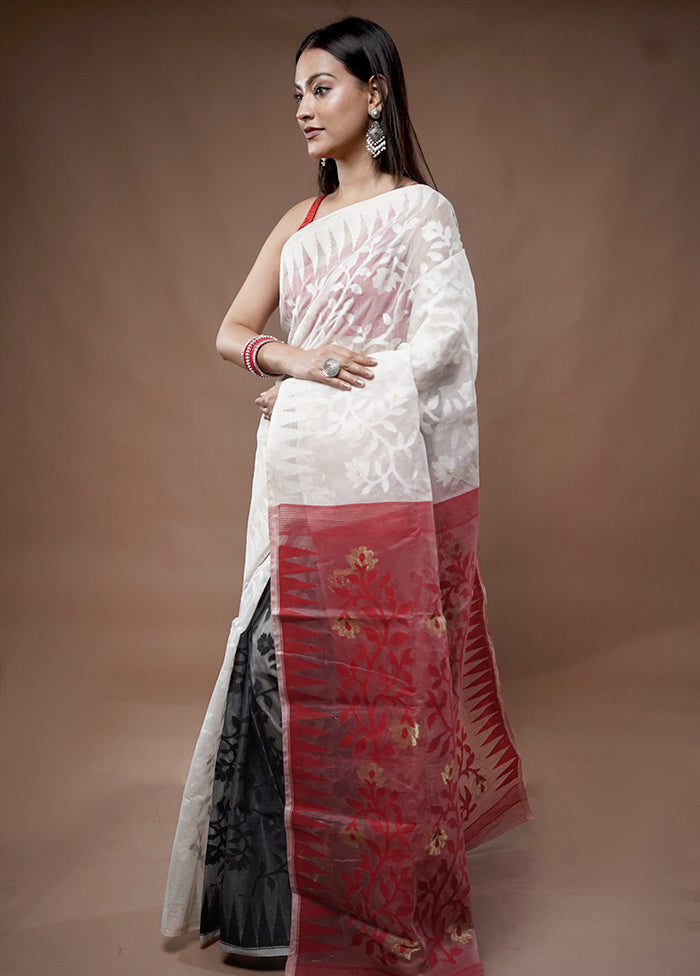 Multicolor Tant Jamdani Saree Without Blouse Piece - Indian Silk House Agencies