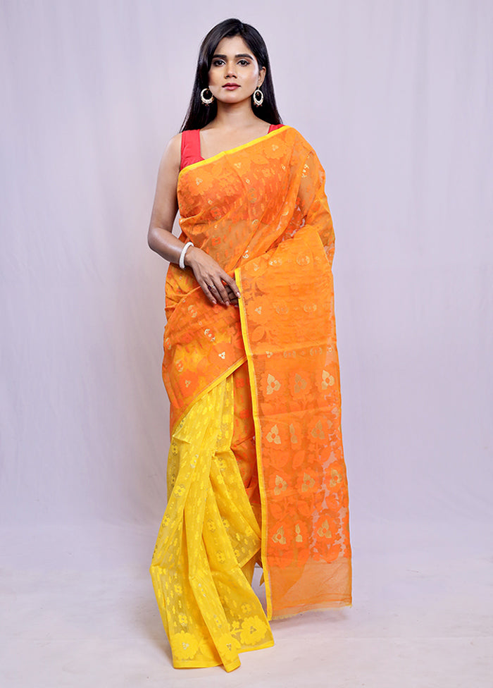 Multicolor Tant Cotton Saree Without Blouse Piece - Indian Silk House Agencies