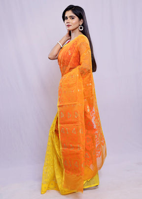 Multicolor Tant Cotton Saree Without Blouse Piece - Indian Silk House Agencies