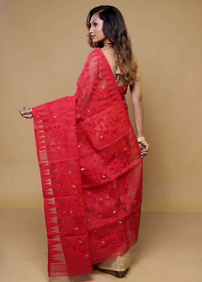 Multicolor Tant Jamdani Saree Without Blouse Piece