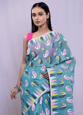 Multicolor Tant Cotton Saree Without Blouse Piece - Indian Silk House Agencies