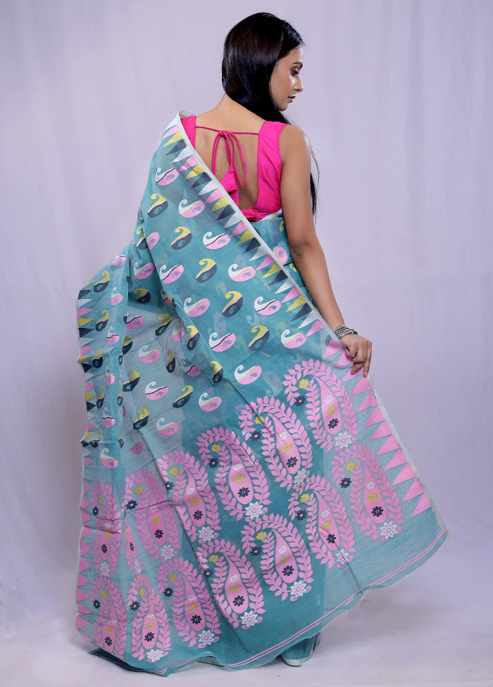 Multicolor Tant Cotton Saree Without Blouse Piece - Indian Silk House Agencies