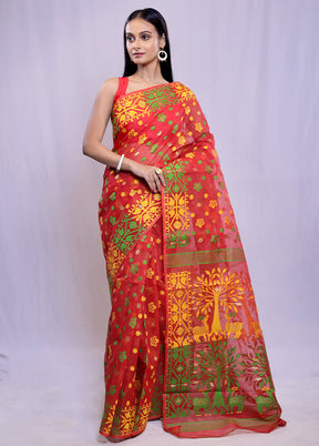 Multicolor Tant Cotton Saree Without Blouse Piece - Indian Silk House Agencies