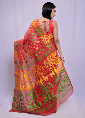 Multicolor Tant Cotton Saree Without Blouse Piece - Indian Silk House Agencies