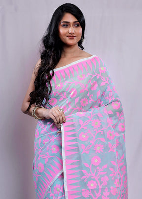 Multicolor Tant Jamdani Saree Without Blouse Piece - Indian Silk House Agencies