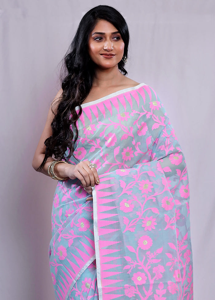 Multicolor Tant Jamdani Saree Without Blouse Piece - Indian Silk House Agencies