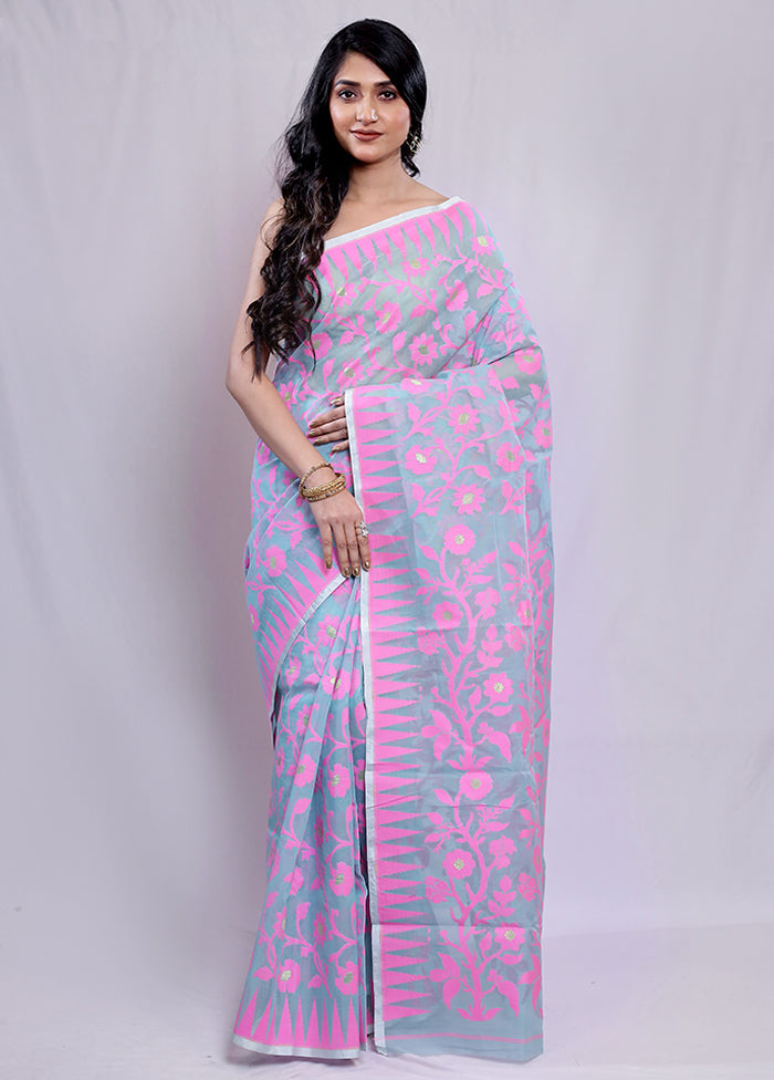 Multicolor Tant Jamdani Saree Without Blouse Piece - Indian Silk House Agencies