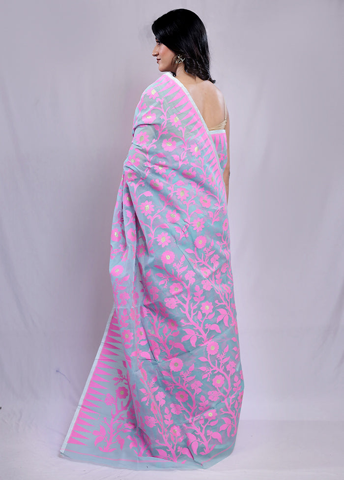 Multicolor Tant Jamdani Saree Without Blouse Piece - Indian Silk House Agencies