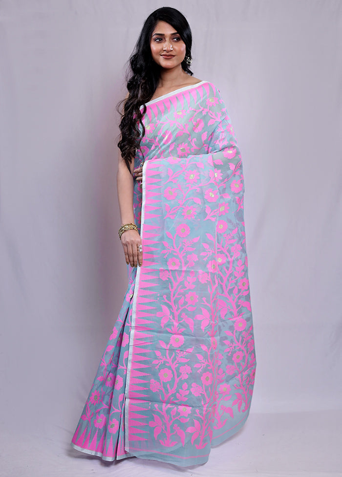 Multicolor Tant Jamdani Saree Without Blouse Piece - Indian Silk House Agencies