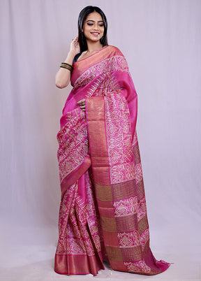 Purple Tussar Silk Saree With Blouse Piece - Indian Silk House Agencies