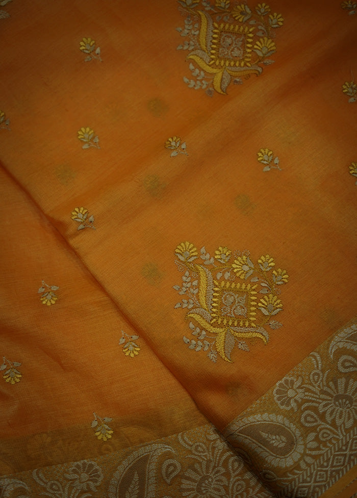 Yellow Tussar Silk Saree With Blouse Piece - Indian Silk House Agencies