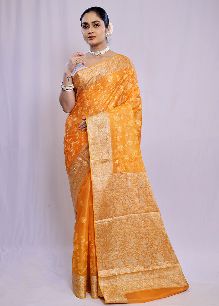 Yellow Tussar Silk Saree With Blouse Piece - Indian Silk House Agencies