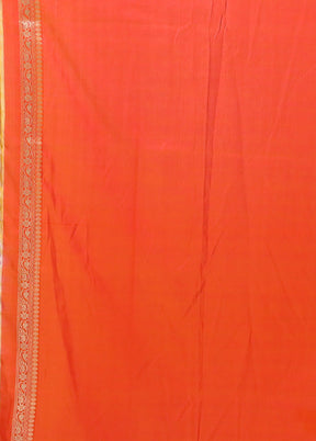 Orange Uppada Silk Saree With Blouse Piece