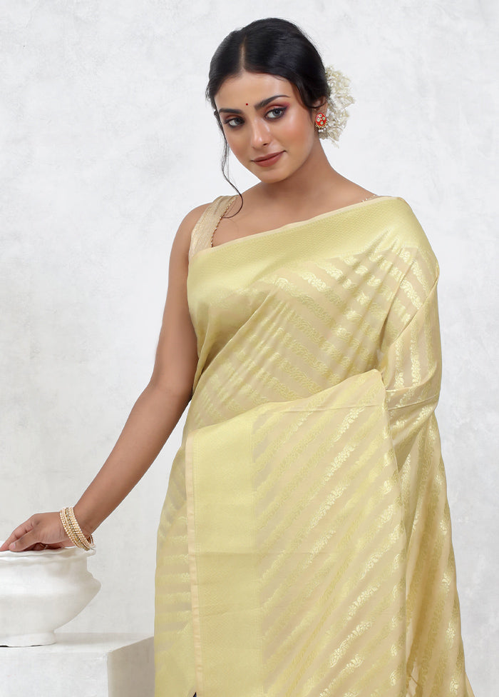 Cream Uppada Silk Saree With Blouse Piece - Indian Silk House Agencies