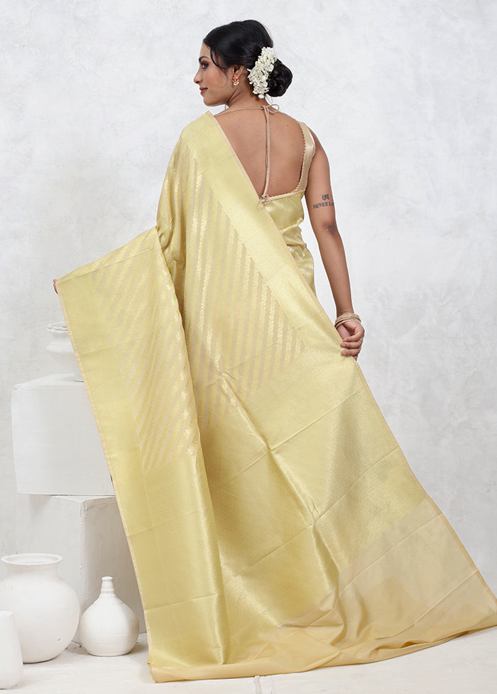 Cream Uppada Silk Saree With Blouse Piece - Indian Silk House Agencies