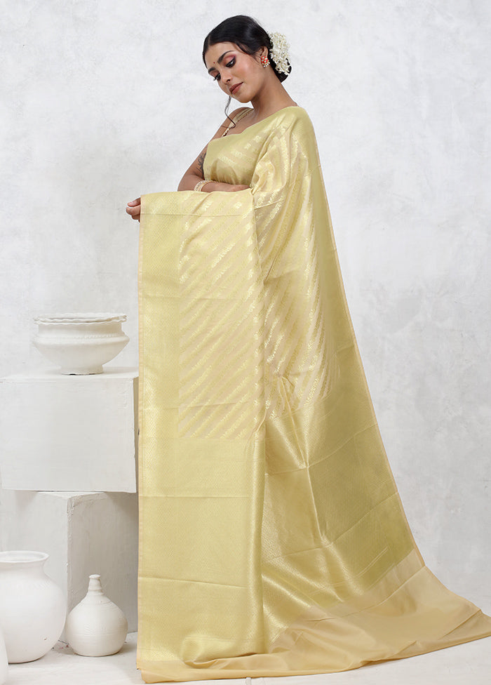 Cream Uppada Silk Saree With Blouse Piece - Indian Silk House Agencies