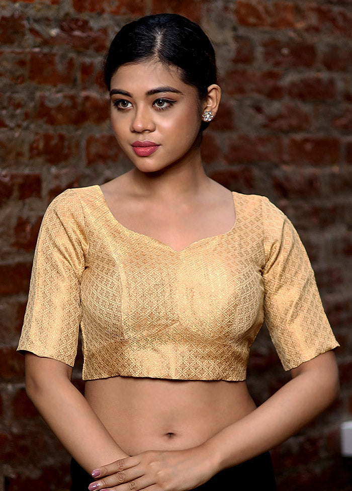 Golden Brocade Designer Blouse - Indian Silk House Agencies