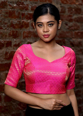 Pink Brocade Designer Blouse - Indian Silk House Agencies