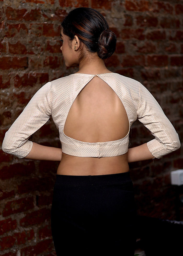 Beige Brocade Designer Blouse - Indian Silk House Agencies