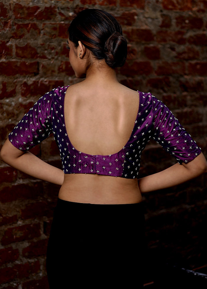 Purple Silk Designer Blouse - Indian Silk House Agencies