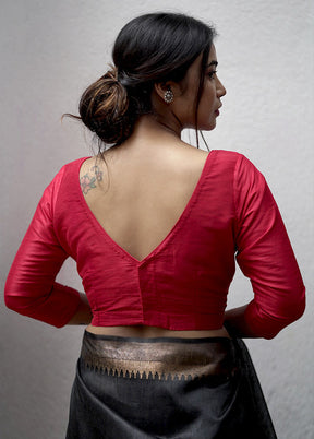 Red Dupion Silk Designer Blouse - Indian Silk House Agencies