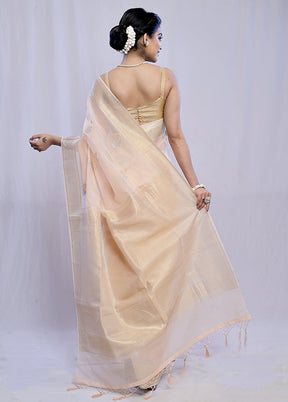 Cream Kora Silk Saree With Blouse Piece - Indian Silk House Agencies