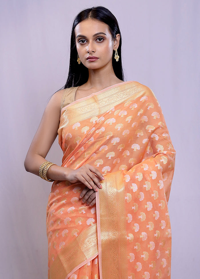 Rust Kora Silk Saree With Blouse Piece - Indian Silk House Agencies