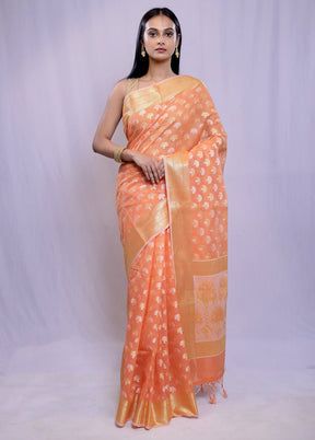 Rust Kora Silk Saree With Blouse Piece - Indian Silk House Agencies