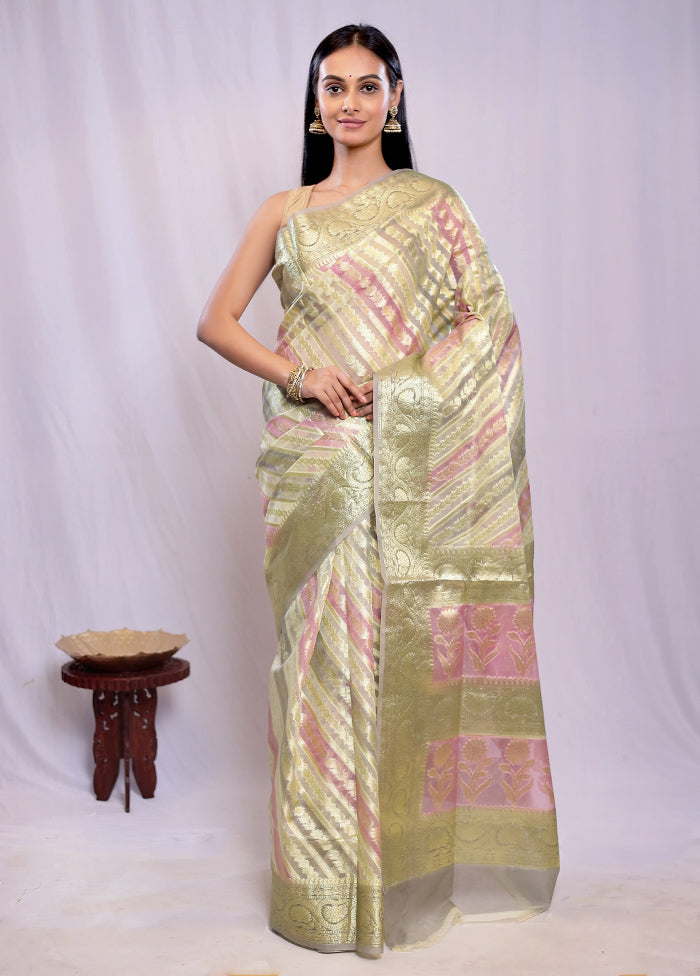 Multicolor Kora Silk Saree With Blouse Piece - Indian Silk House Agencies