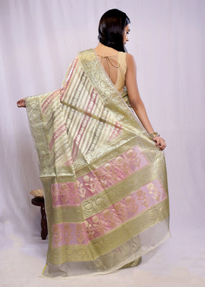 Multicolor Kora Silk Saree With Blouse Piece - Indian Silk House Agencies