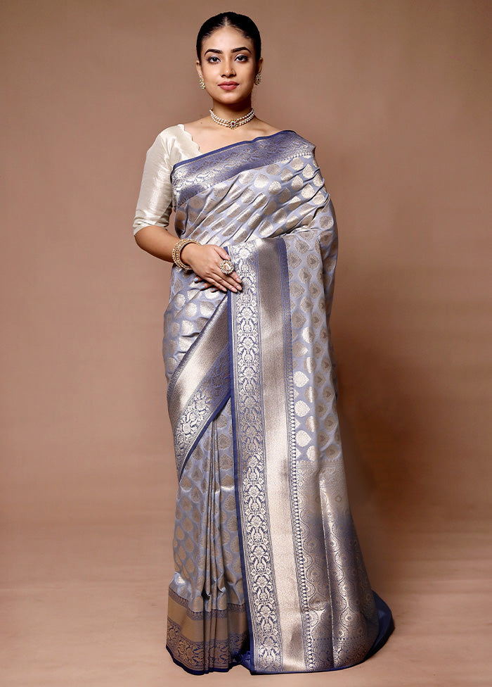 Purple Uppada Silk Saree With Blouse Piece