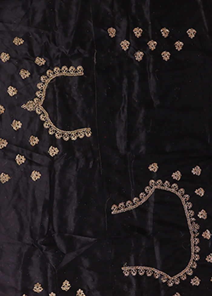 Black Blended Silk Dupatta Lehenga Set