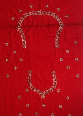Red Blended Silk Dupatta Lehenga Set