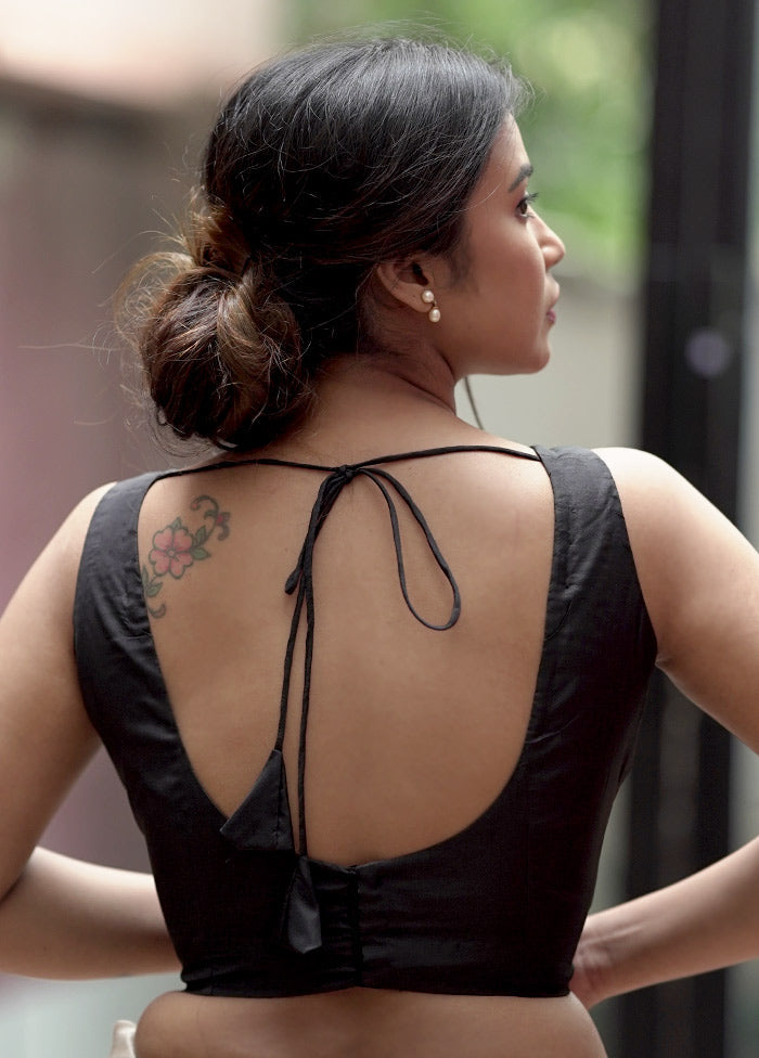 Black Silk Designer Blouse - Indian Silk House Agencies
